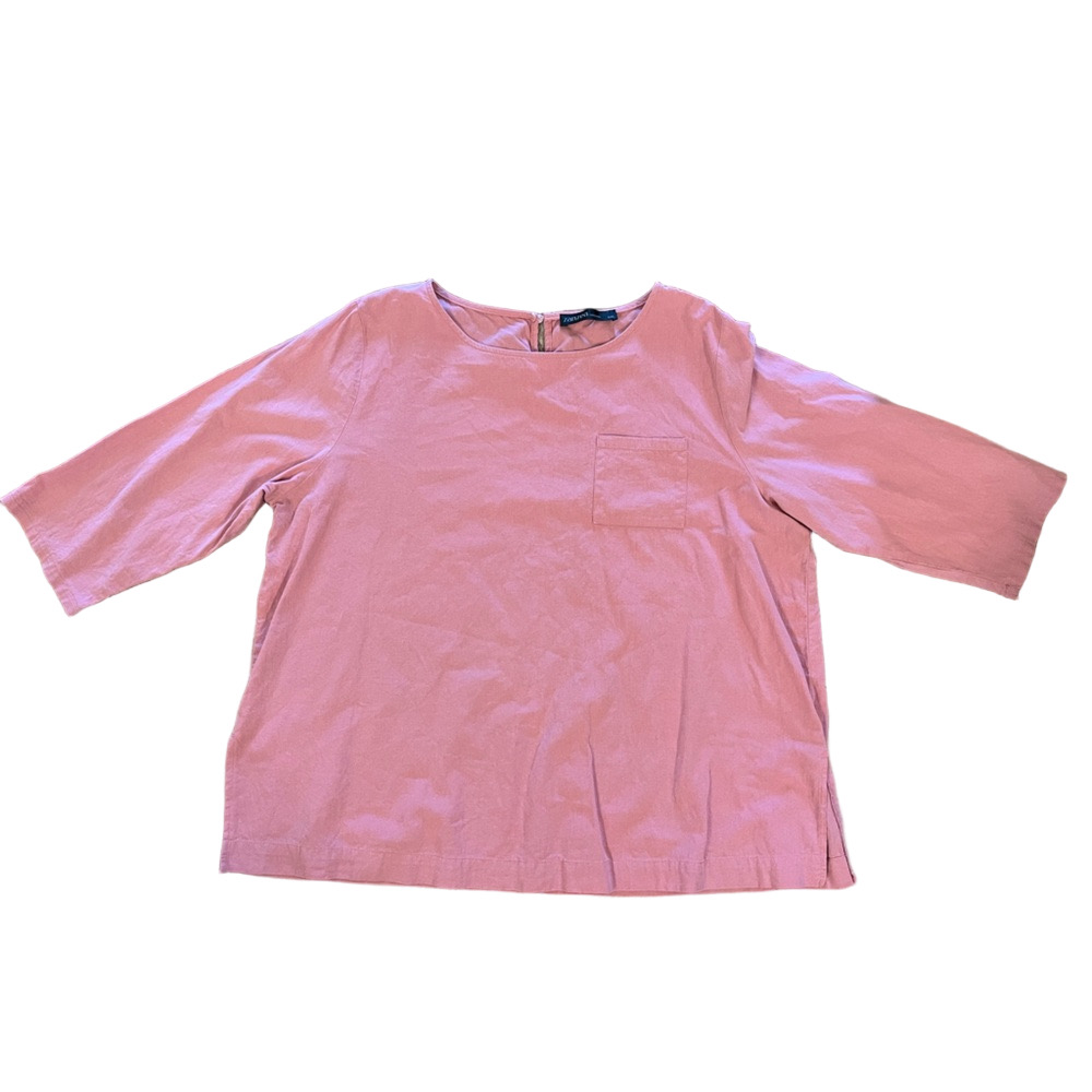 Zanzea Size 5X casual Pink 3/4 sleeve round neck blouse top shirt 100% Cotton